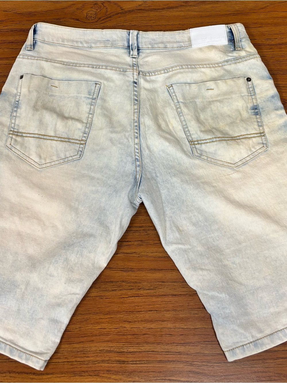 South Pole Washed Denim Slim Jean Shorts 'Light Blue' - Size 32 Waist - Picture 2 of 5